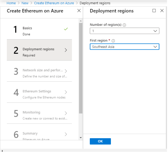Step 2 to create Ethereum on Azure
